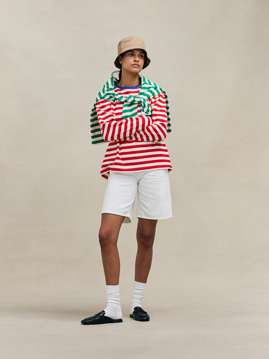 Red & White SS26 Striped Long Sleeve