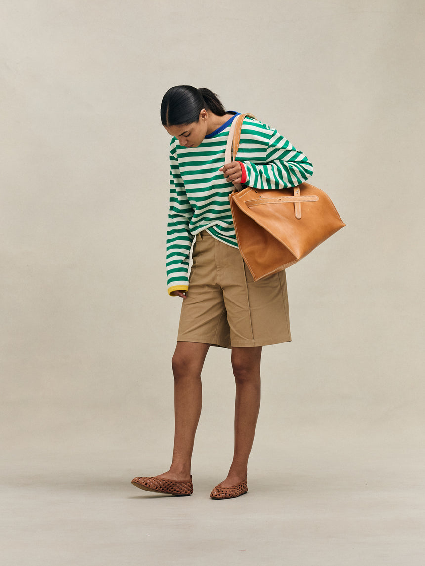 Green & White SS26 Striped Long Sleeve