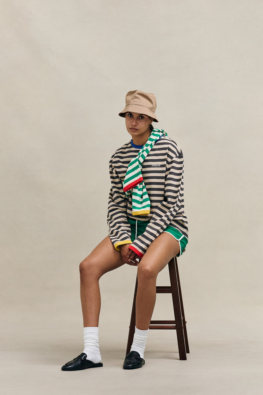 Grey & Tan SS26 Striped Long Sleeve