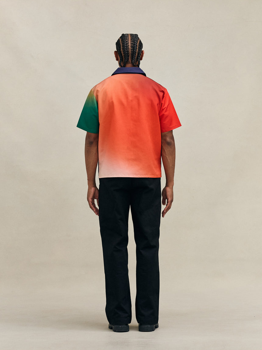 Gradient Camp Shirt Red & Navy