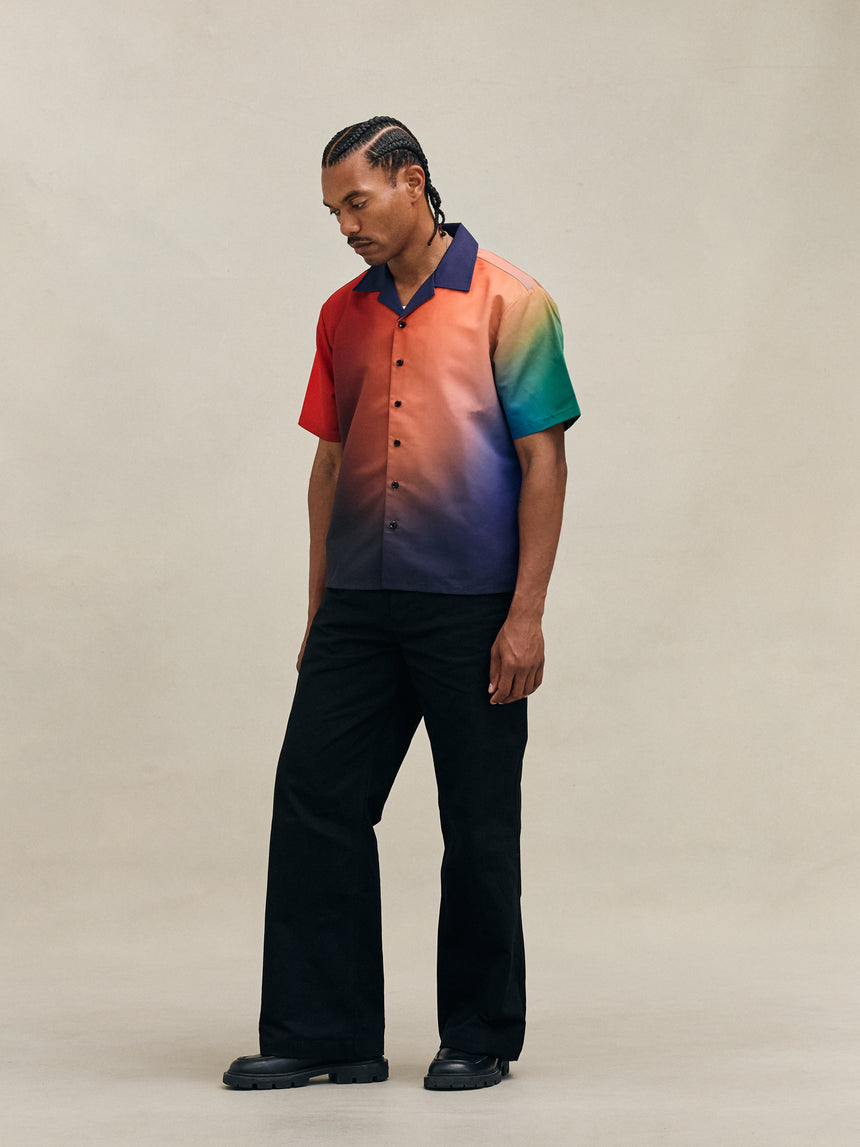 Gradient Camp Shirt Red & Navy