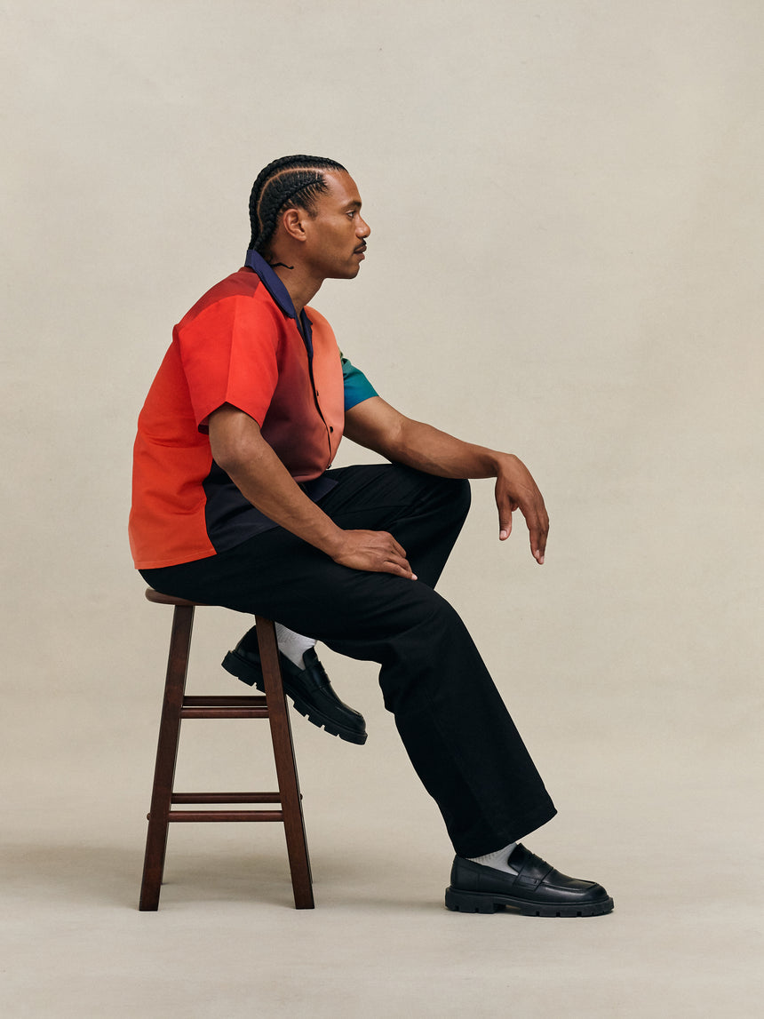 Gradient Camp Shirt Red & Navy