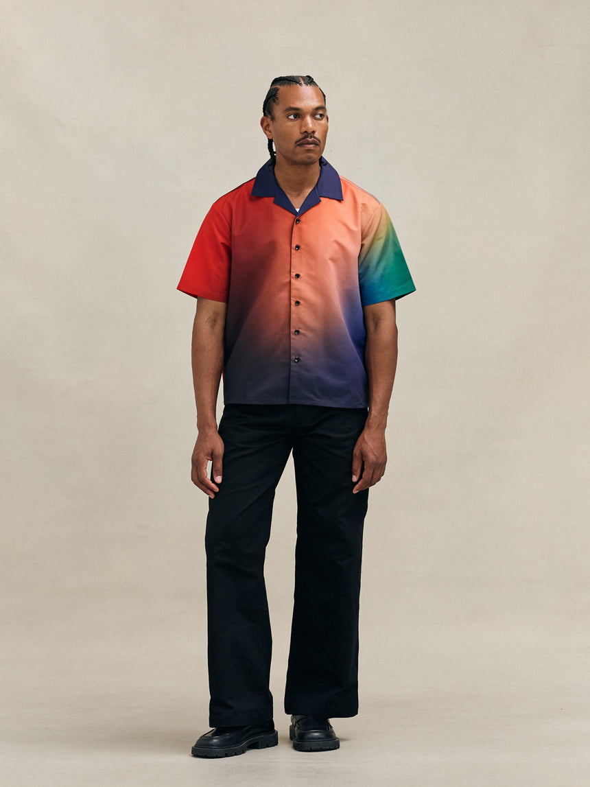 Gradient Camp Shirt Red & Navy
