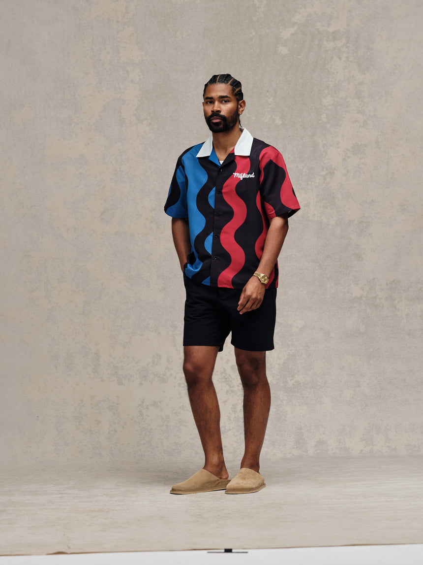 Black & Blue Squiggle M Camp Shirt