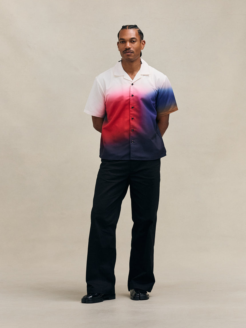 Gradient Camp Shirt White Ombre