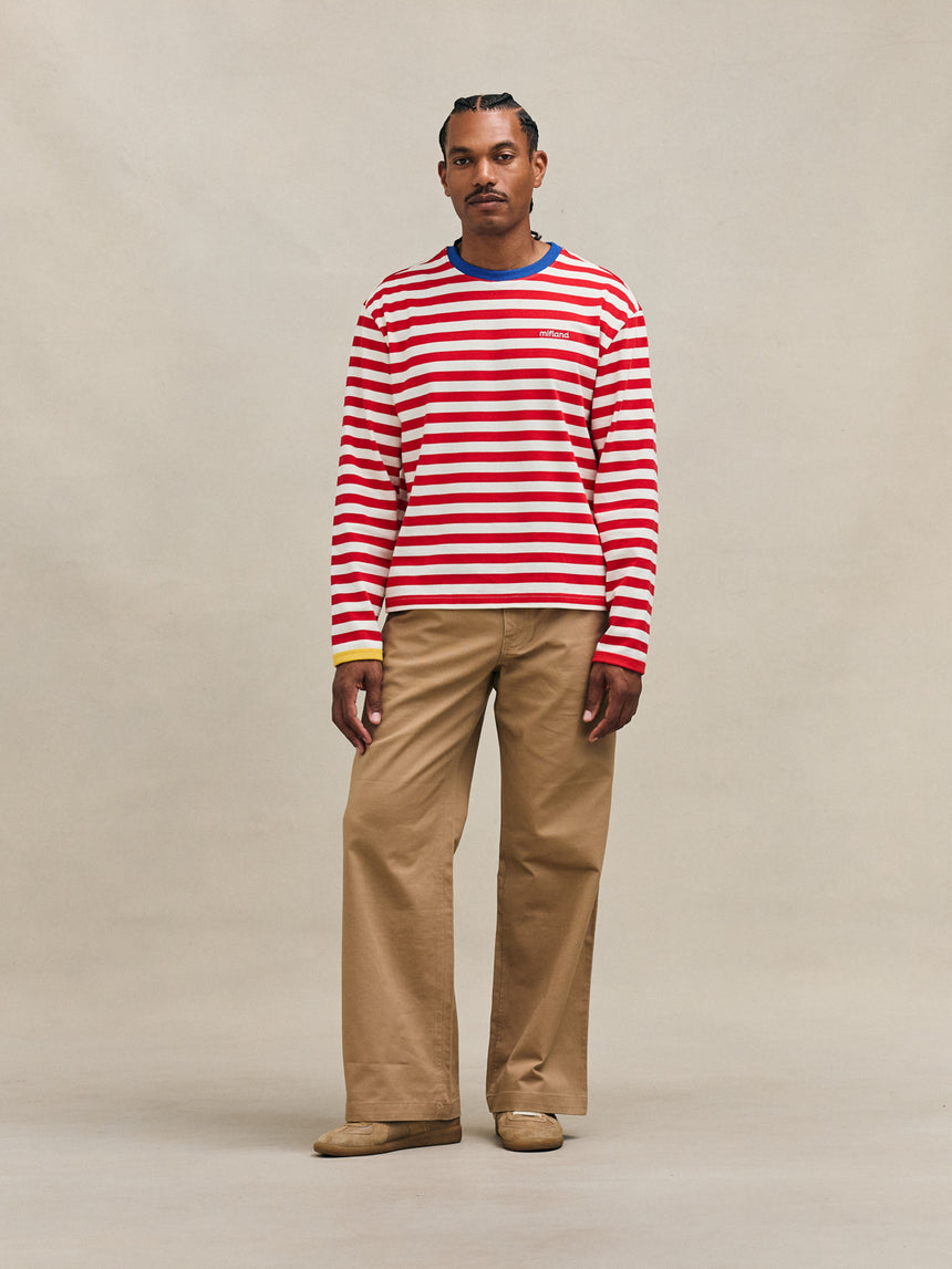 Red & White SS26 Striped Long Sleeve