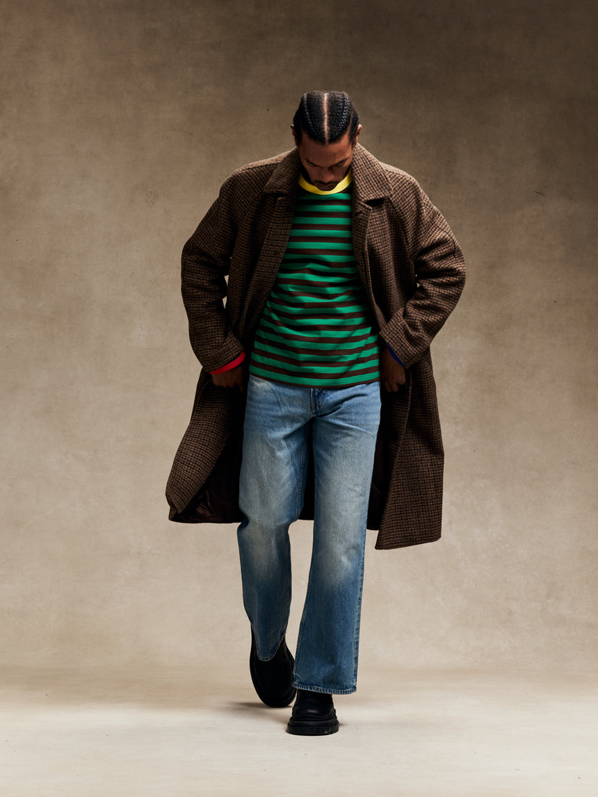 Green & Brown Striped Long Sleeve