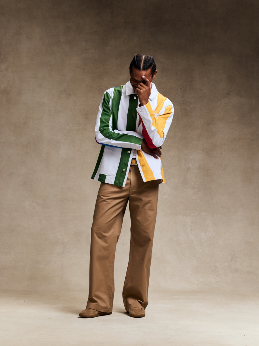 Cream Multicolor Work Jacket