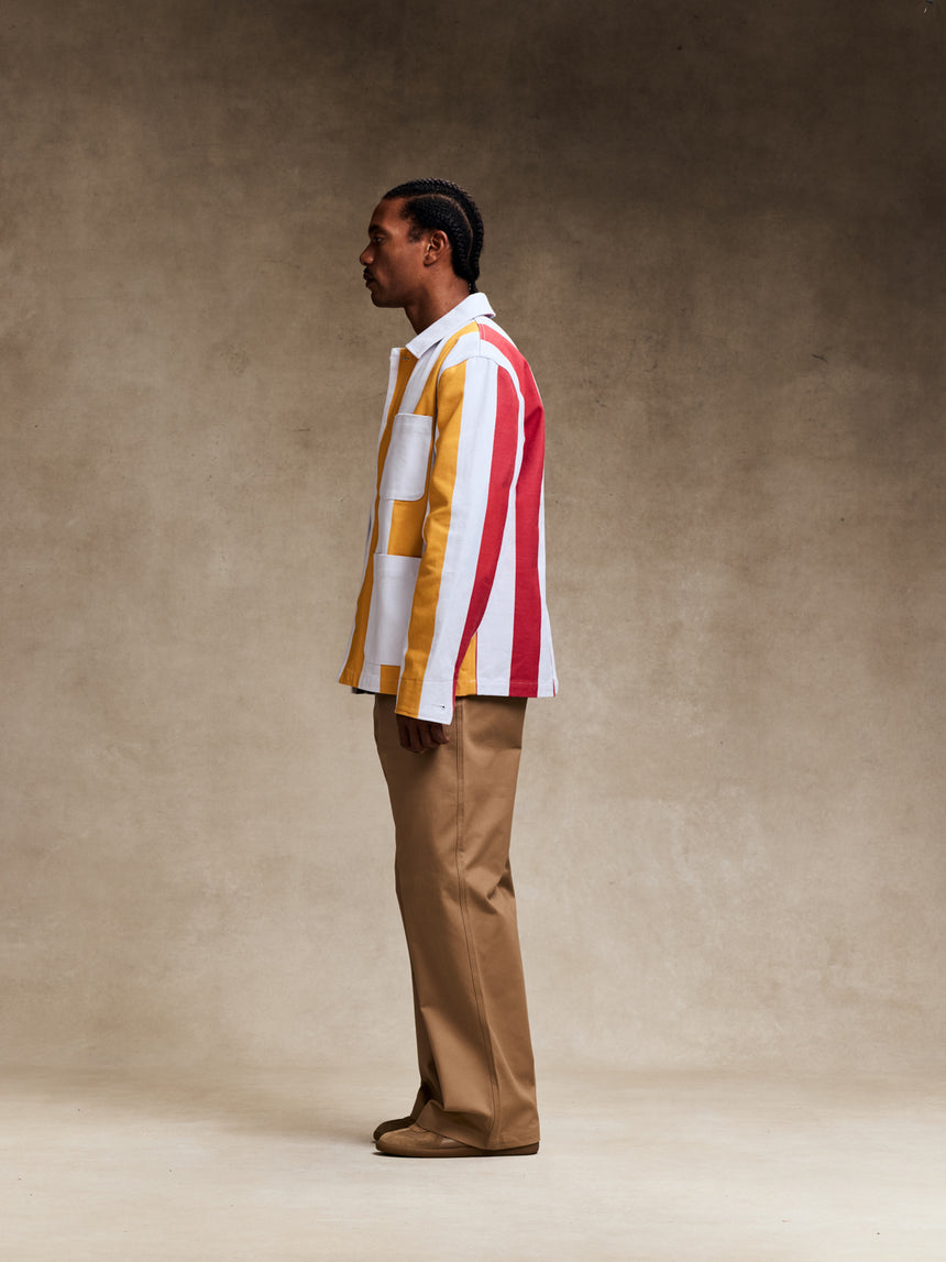 Cream Multicolor Work Jacket