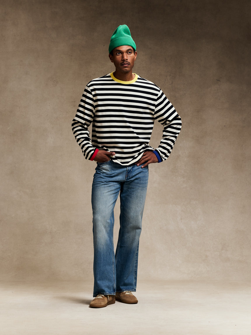 Grey & Tan SS26 Striped Long Sleeve