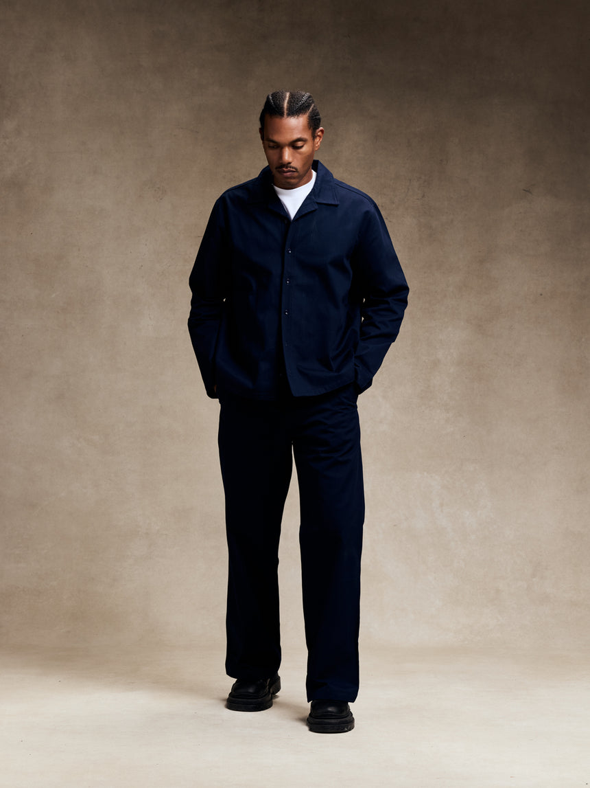 Navy Wide Leg Trouser