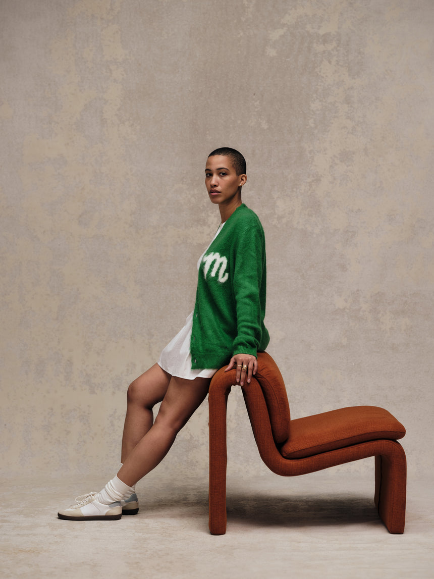 Green Script M Cardigan SS24