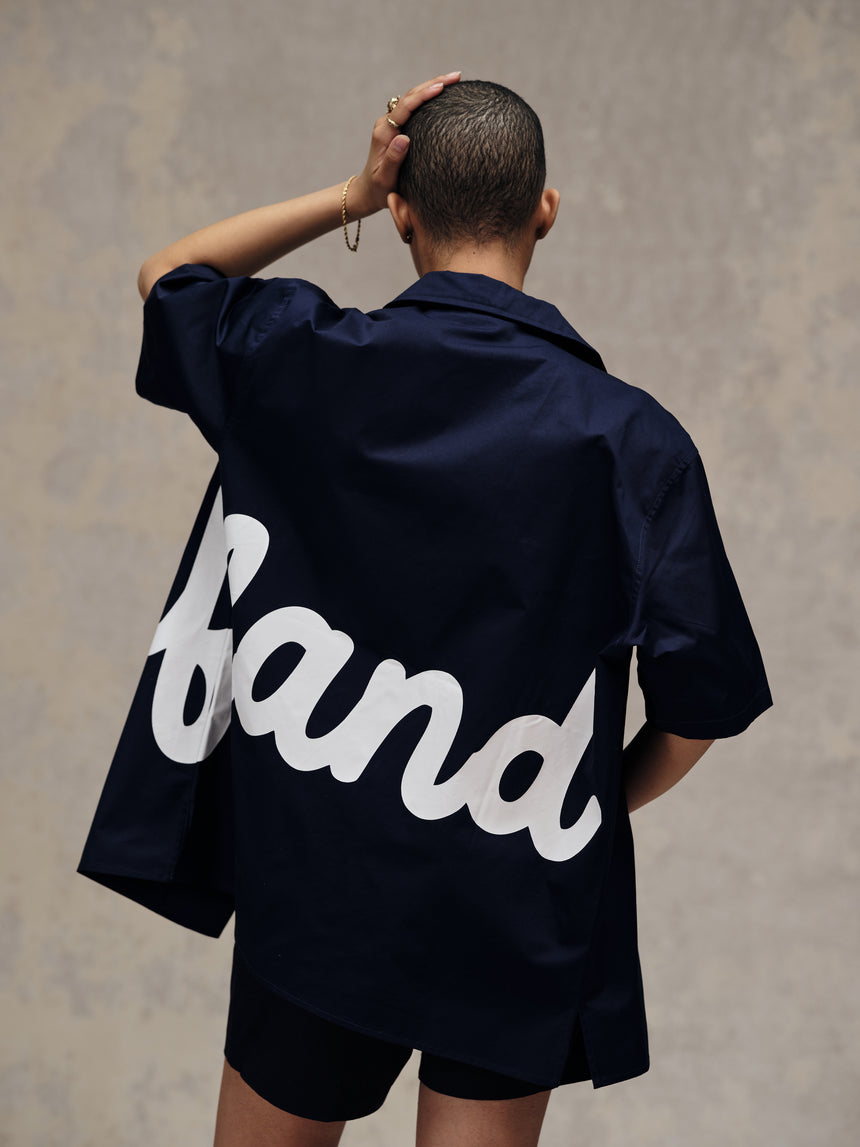 Coral Script Logo camp Shirt