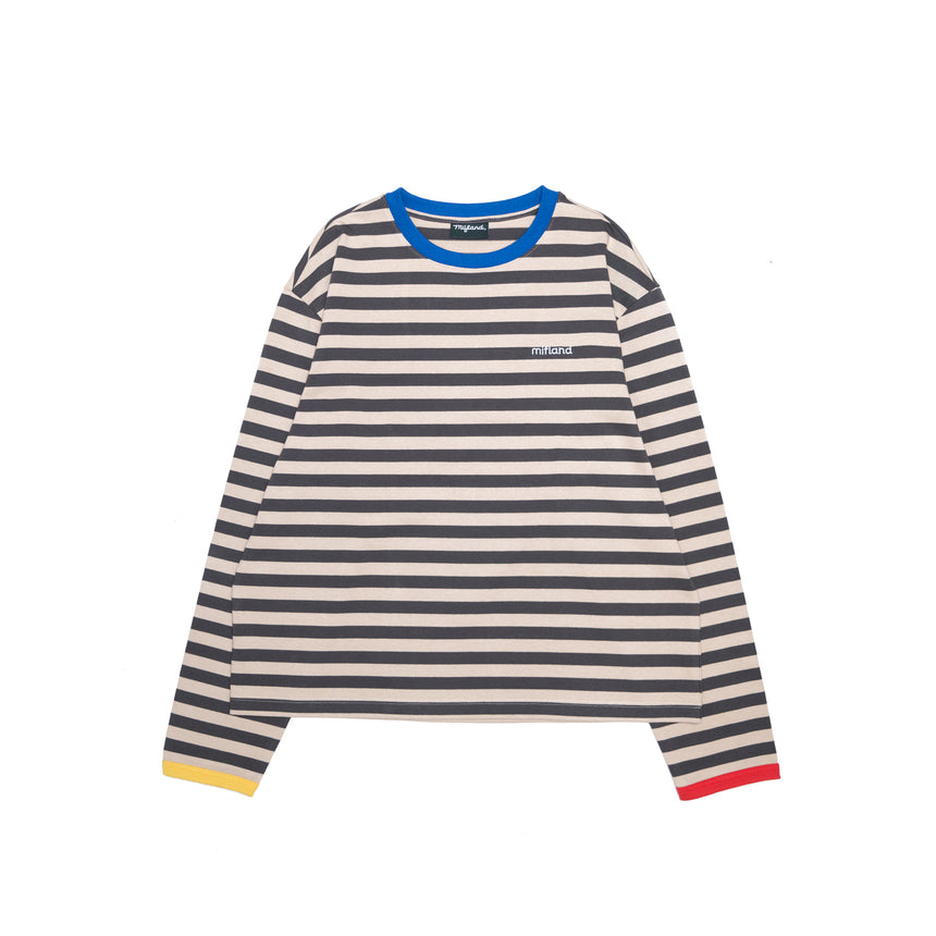 Grey & Tan SS26 Striped Long Sleeve