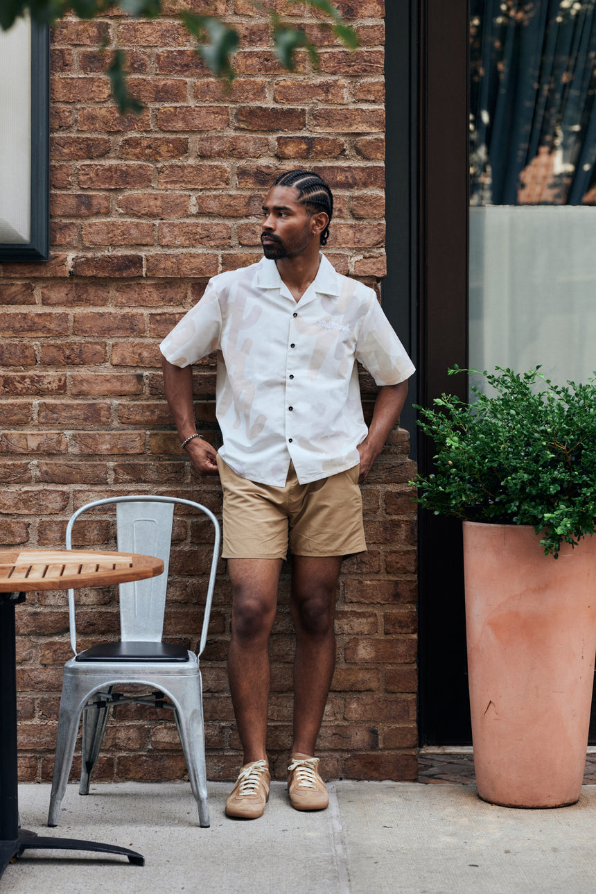 White Monotone Camp Shirt S/S