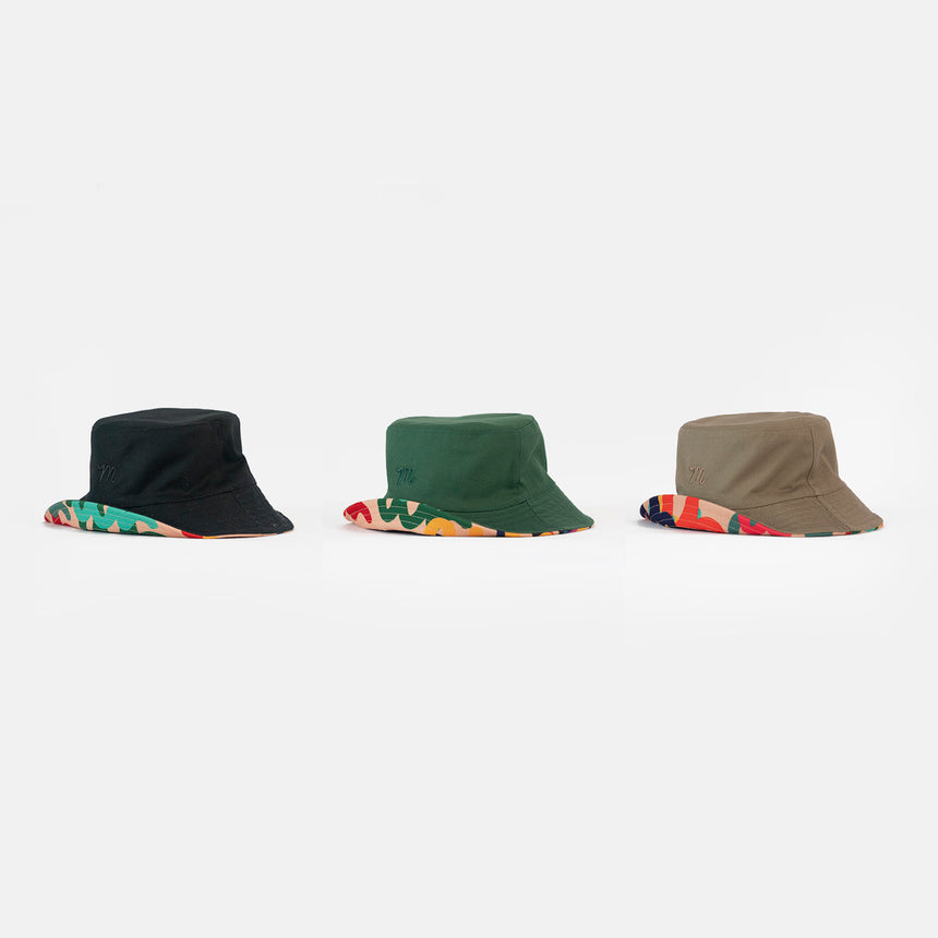 Khaki Reversible Bucket Hat