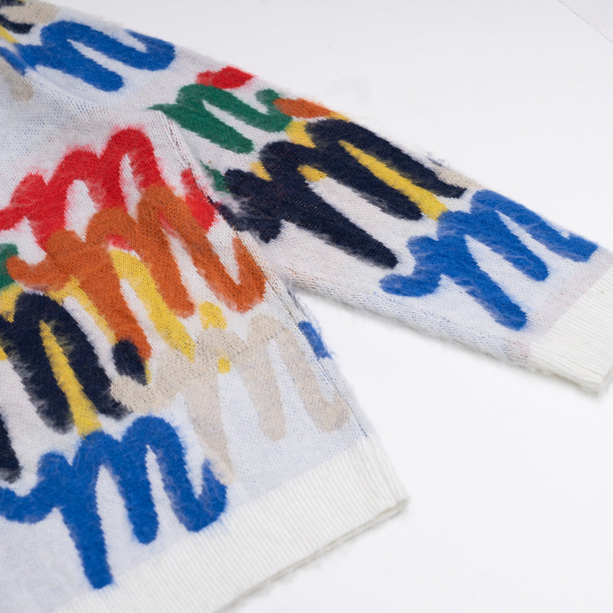 White & Multicolor Million M Cardigan
