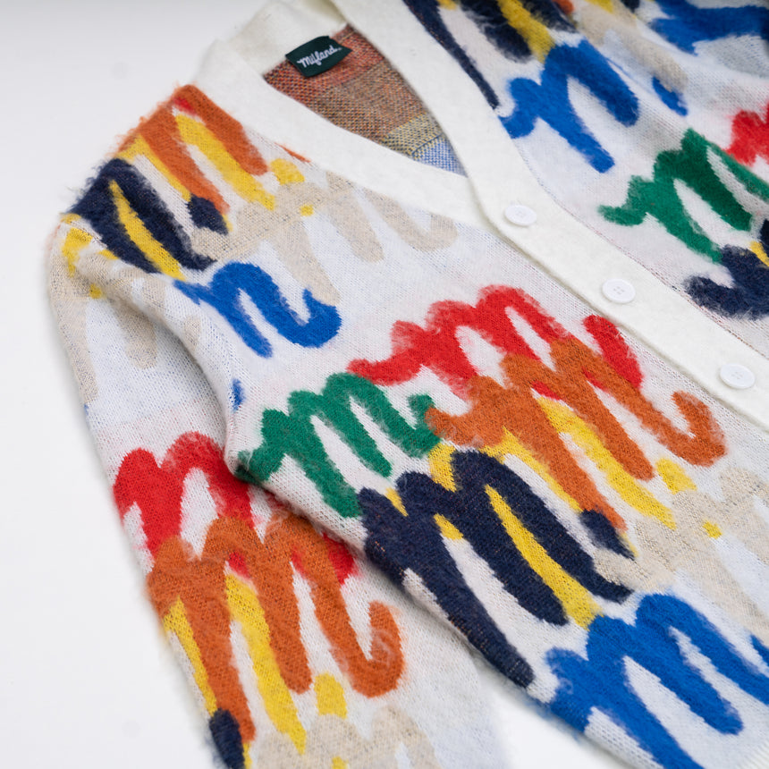 White & Multicolor Million M Cardigan