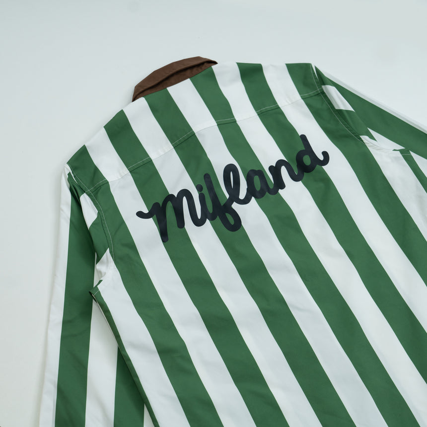 Green & White Lightweight Stripe Logo Shirt