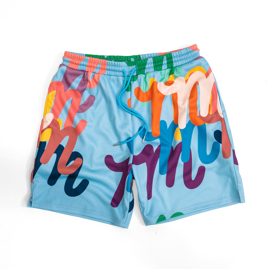 Light Blue Million Ms Mesh Shorts QS