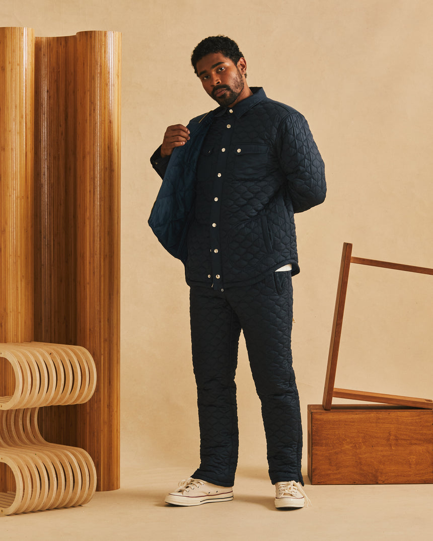 Navy Quilted Overshirt QS LE