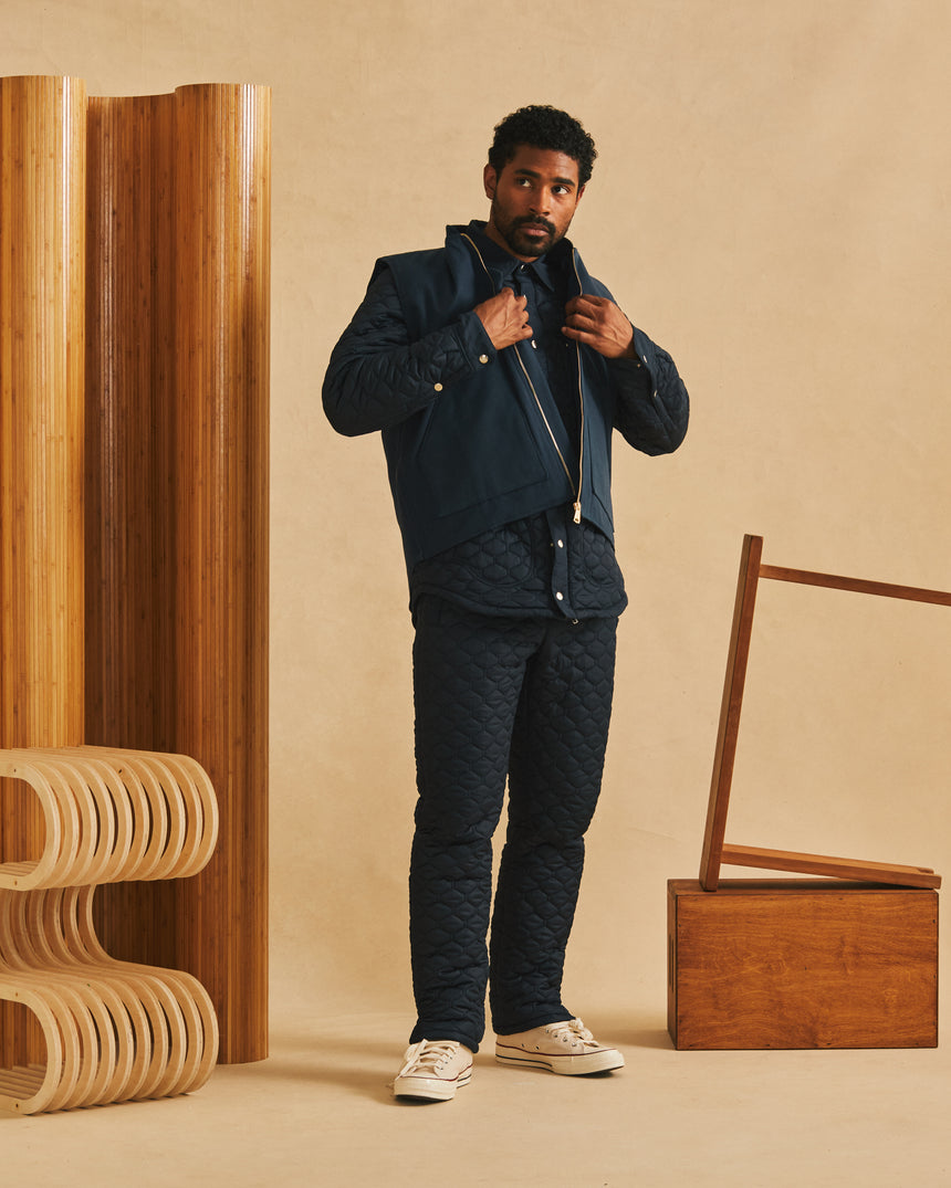 Navy Quilted Overshirt QS LE