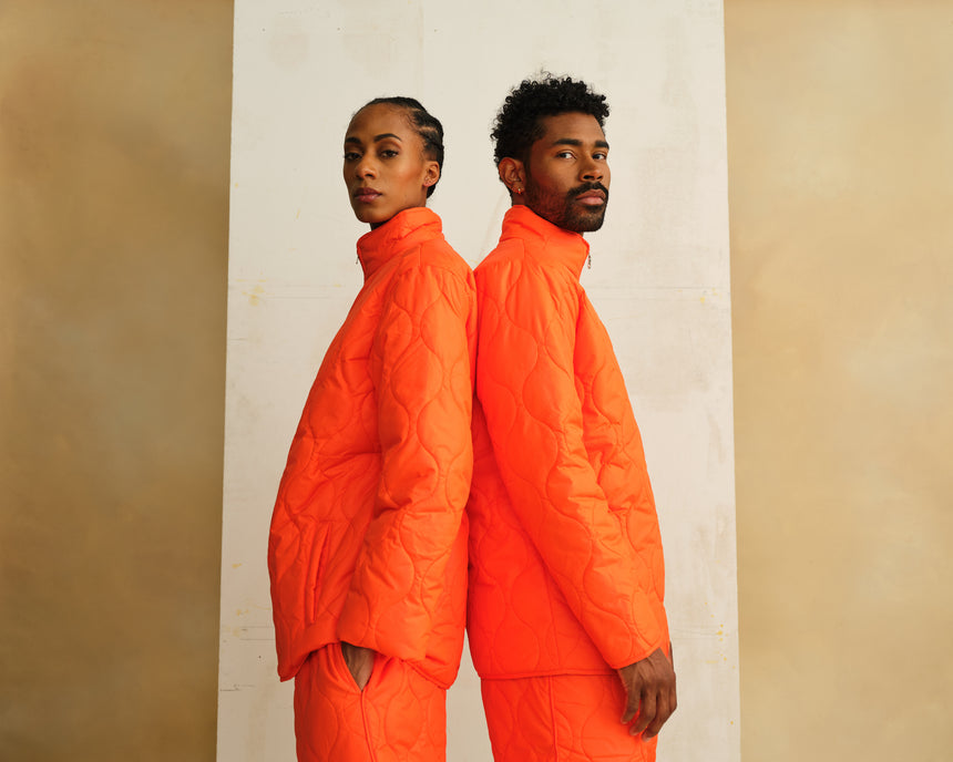 Orange Quilted Jacket LE