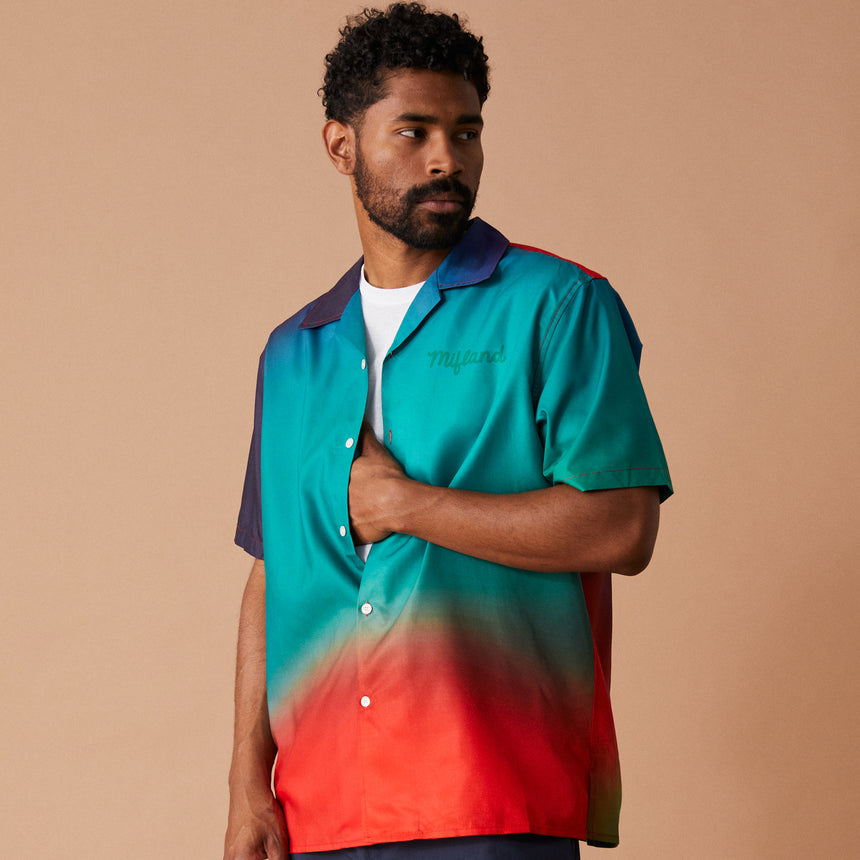 Turquoise & Red S/S Gradient Shirt