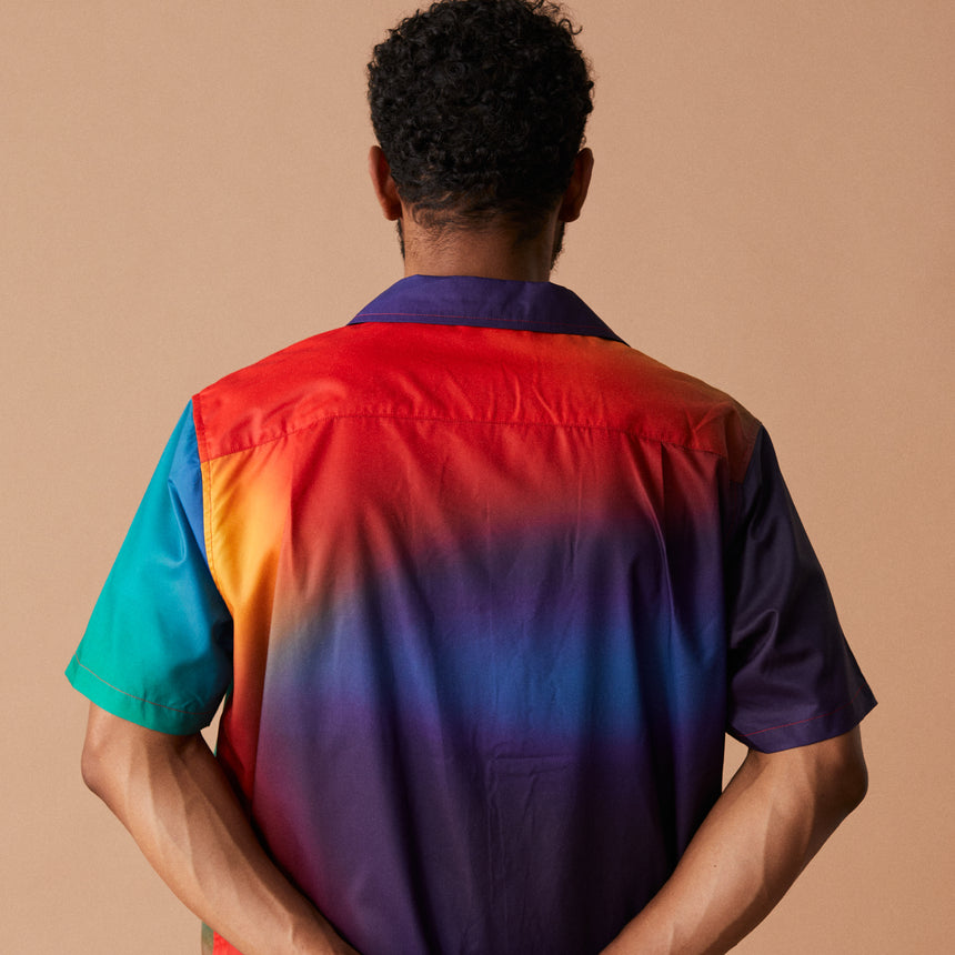 Turquoise & Red S/S Gradient Shirt