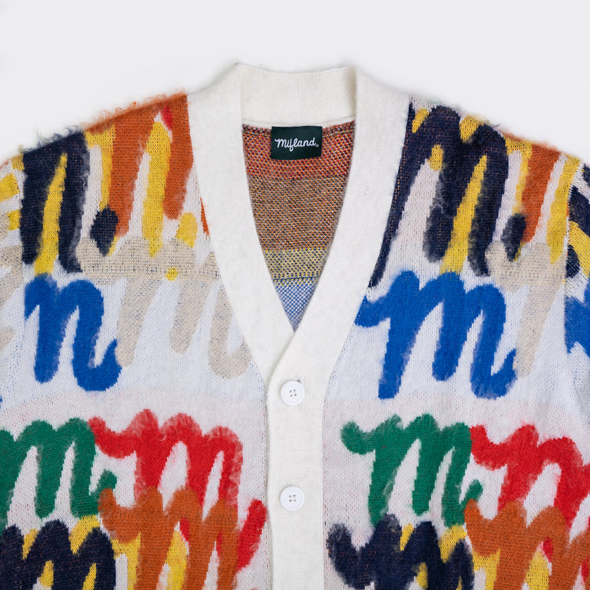 White & Multicolor Million M Cardigan